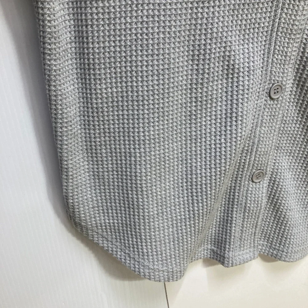 FREEWORLD Womens‎ Cleo Gray Waffle Knit Button Down Shacket Jacket M Long Sleeve